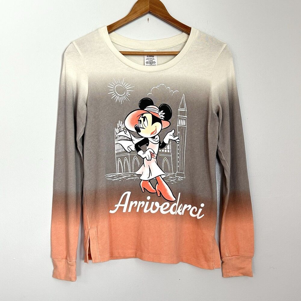 Disney‎ Minnie Mouse Arrivederci Ombre Long Sleeve Top Women’s S